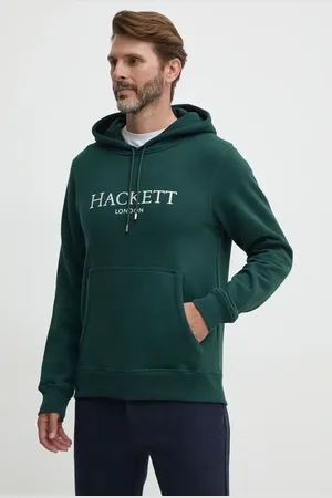 Hackett Felpa uomo colore con cappuccio con applicazione HM581289
