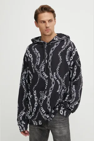 VERSACE Felpa in cotone uomo colore con cappuccio 77GAI3L0 FS160