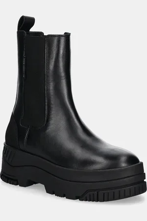 Tommy Hilfiger Stivaletti chelsea in pelle TJW CHELSEA FLATFORM BOOT donna colore EN0EN02597