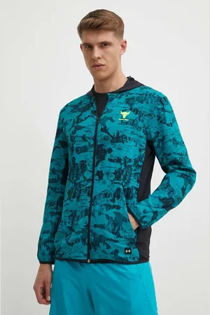 Under Armour Maglietta da trekking Project Rock colore verde con cappuccio