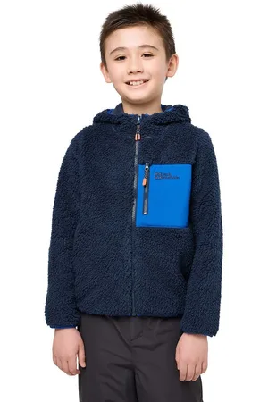 Jack Wolfskin Felpa per bambini ICE CURL HOOD colore nero con cappuccio