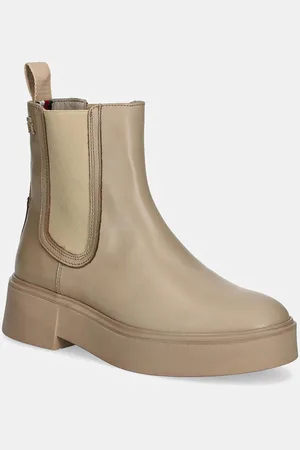 Tommy Hilfiger Stivaletti chelsea in pelle MINIMAL LEATHER CHELSEA LOGOTAPE donna colore FW0FW08095