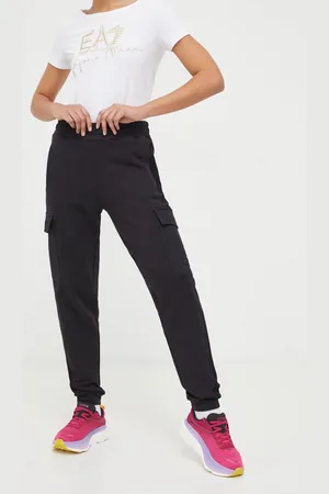 EA7 Pantaloni da jogging in cotone colore con applicazione