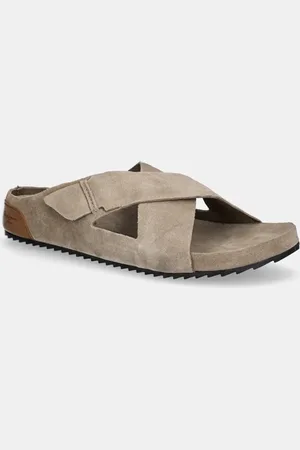 Pepe Jeans Ciabatte slide in camoscio CORBY CROSS uomo colore PMS90124