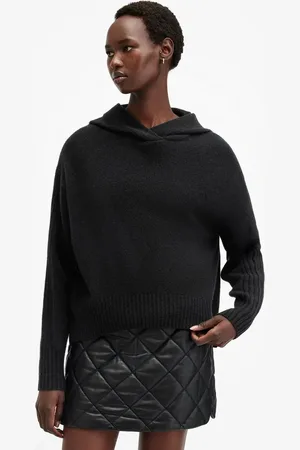 AllSaints Felpa di lana INES colore con cappuccio W074KB