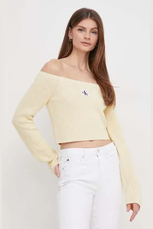 Calvin Klein Maglione in cotone colore giallo