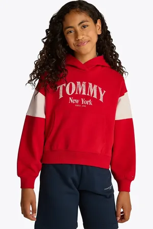 Tommy Hilfiger Felpa in cotone bambino/a colore con cappuccio KG0KG08520