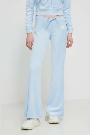 Juicy Couture Pantaloni da tuta in velluto colore con applicazione