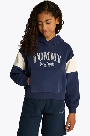 Tommy Hilfiger Felpa in cotone bambino/a colore con cappuccio KG0KG08520