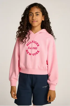 Tommy Hilfiger Felpa per bambini colore con cappuccio KG0KG08322
