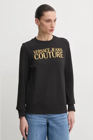 VERSACE Felpa in cotone donna colore con applicazione 78HAIT06 CF01T