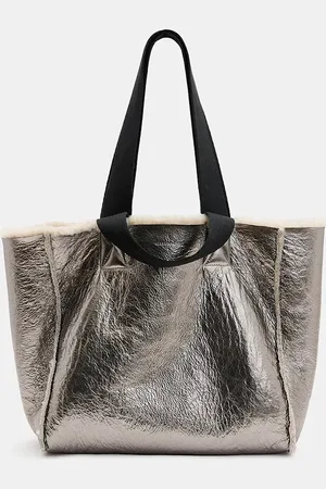 AllSaints Borsa in pelle a doppia faccia IZZY SHEARLING colore W056XB