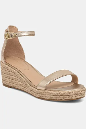 Tommy Hilfiger Sandali in pelle TH METALLIC MID WEDGE ESPADRILLE colore FW0FW08663