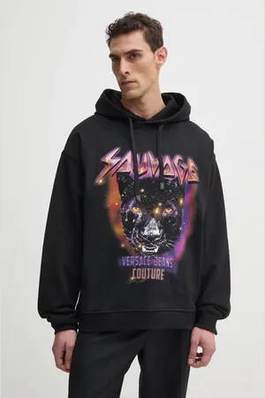 VERSACE Felpa in cotone uomo colore con cappuccio 78GAIC04 CF00C
