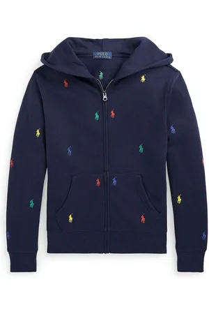 Ralph Lauren Felpa per bambini colore con cappuccio con applicazione 323846209007