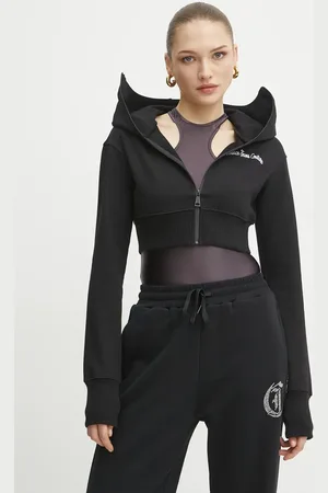 VERSACE Felpa in cotone donna colore con cappuccio con applicazione 78HAIC08 CF00C