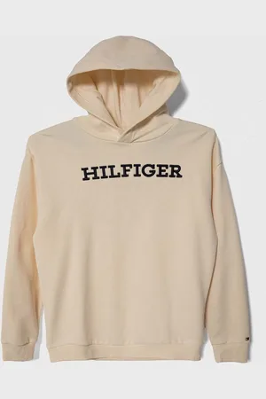 Tommy Hilfiger Felpa in cotone bambino/a colore con cappuccio con applicazione