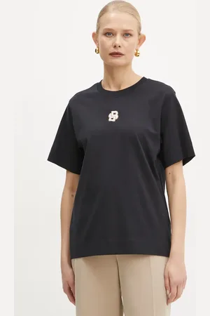 HUGO BOSS T-shirt in cotone donna colore beige 50526205
