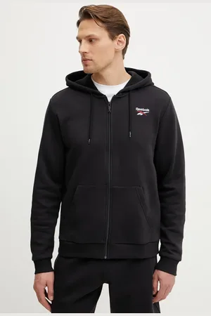 Reebok Felpa uomo colore con cappuccio con applicazione 100221809