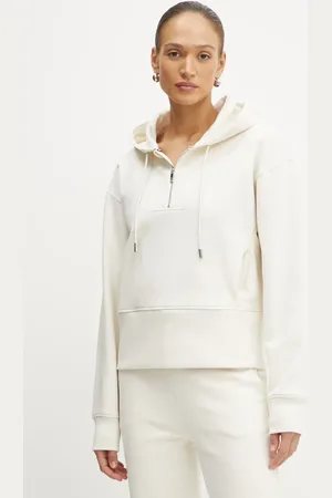HUGO BOSS Felpa donna colore con cappuccio con applicazione 50532221