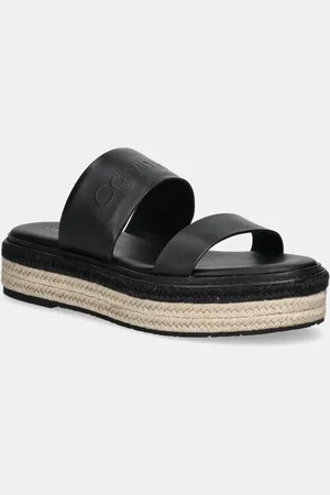Calvin Klein Infradito in pelle FLATFORM WEDGE SLIDE - HE donna colore HW0HW02374