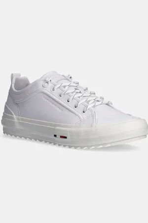 Tommy Hilfiger Sneakers in pelle TH HI VULC CLEAT LOW LTH colore FM0FM05452
