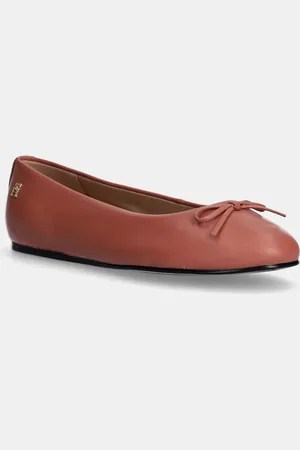 Tommy Hilfiger Ballerine in pelle BALLERINA LEATHER FLAT BOW colore FW0FW08359