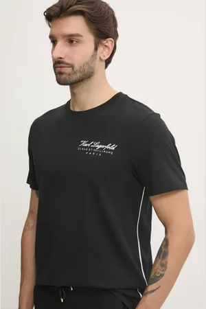 Karl Lagerfeld T-shirt in cotone uomo colore con applicazione A1M44017