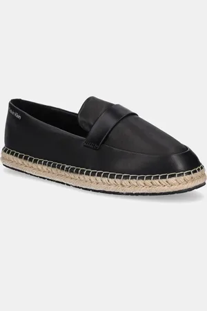 Calvin Klein Espadrillas in pelle ESPADRILLE W/CK HW - LTH colore HW0HW02390