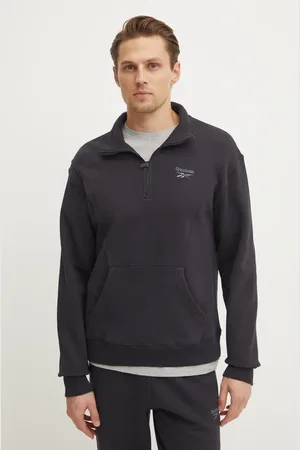 Reebok Felpa in cotone uomo colore con applicazione 100214081