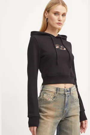 Diesel Felpa F-SLIMMY-HOOD-OD donna colore con cappuccio con applicazione A15714.0GRAC