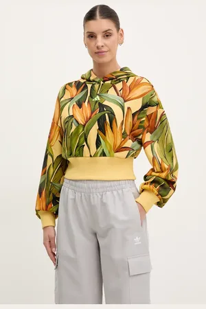 adidas Felpa in cotone x Farm Rio donna colore con cappuccio JD6282