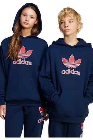 adidas Felpa in cotone bambino/a colore con cappuccio JC9128
