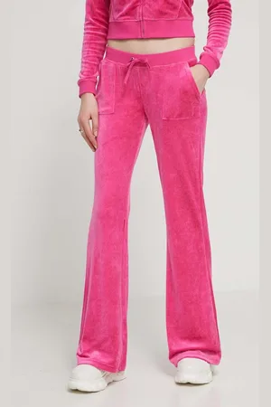 Juicy Couture Pantaloni da tuta in velluto colore con applicazione