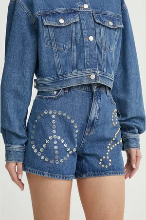Moschino Pantaloncini di jeans donna colore con applicazione