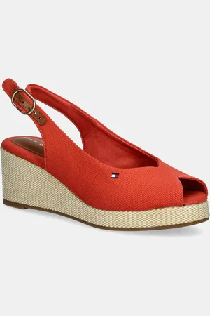 Tommy Hilfiger Sandali FLAG MID WEDGE ESPAD SLINGBACK colore arancione FW0FW08595
