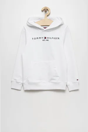 Tommy Hilfiger Felpa in cotone bambino/a con cappuccio
