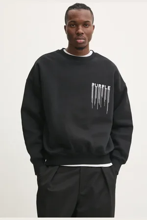 Purple Brand Felpa in cotone HWT FLEECE CREWNECK uomo colore con applicazione P402-HBWD125