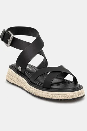 Pepe Jeans Sandali in pelle KATE NATURE donna colore PLS90692