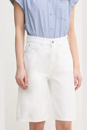 Pepe Jeans Pantaloncini di jeans BERMUDA SHORT UHW WHT donna colore PL801181