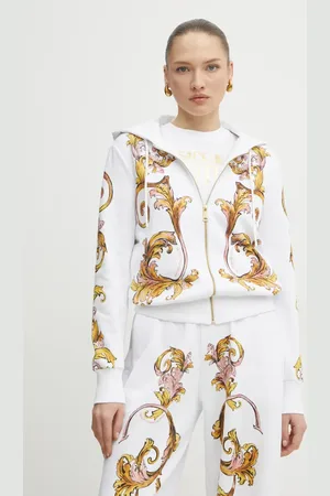 VERSACE Felpa in cotone donna colore con cappuccio 78HAI3P6 FS192