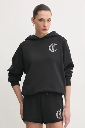 Roberto Cavalli Felpa in cotone donna colore con cappuccio con applicazione 78PAIE08 CF100