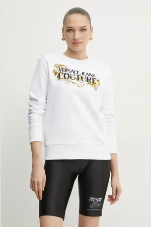 VERSACE Felpa in cotone donna colore con applicazione 78HAIC06 CF00C