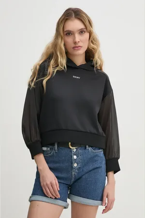 DKNY Felpa donna colore con cappuccio con applicazione P4BHSWSH
