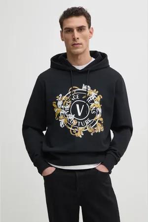 VERSACE Felpa in cotone uomo colore con cappuccio 78GAIC01 CF00C