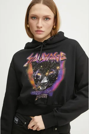 VERSACE Felpa in cotone donna colore con cappuccio 78HAIC04 CF00C