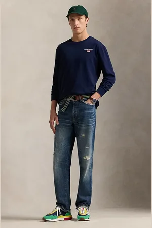 Ralph Lauren Top a maniche lunghe in cotone colore con applicazione