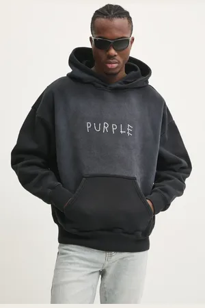 Purple Brand Felpa in cotone HWT FLEECE PO HOODY uomo colore con cappuccio con applicazione P401-HBSS125