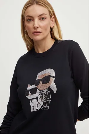 Karl Lagerfeld Felpa donna colore con applicazione 245W1812