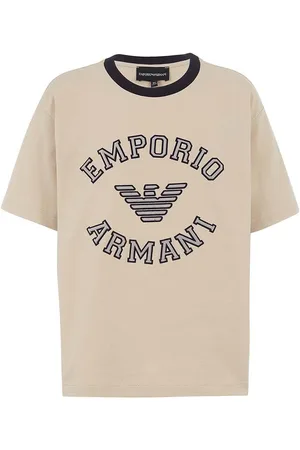 Emporio Armani T-shirt in cotone per bambini colore con applicazione 6D4TJB 4J54Z